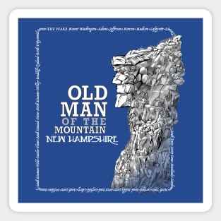 Old Man of the Mountains 2 color design for Dark Shirts Magnet